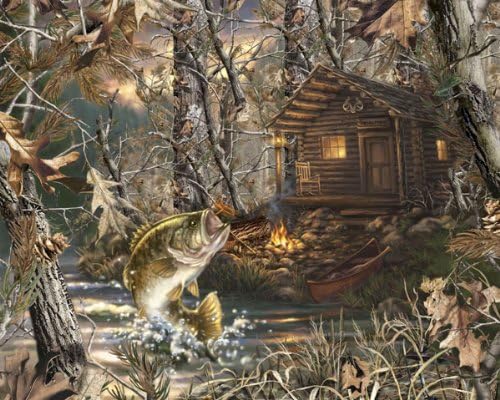 Fishing Scene Edible Cake Topper (1/4 Sheet)