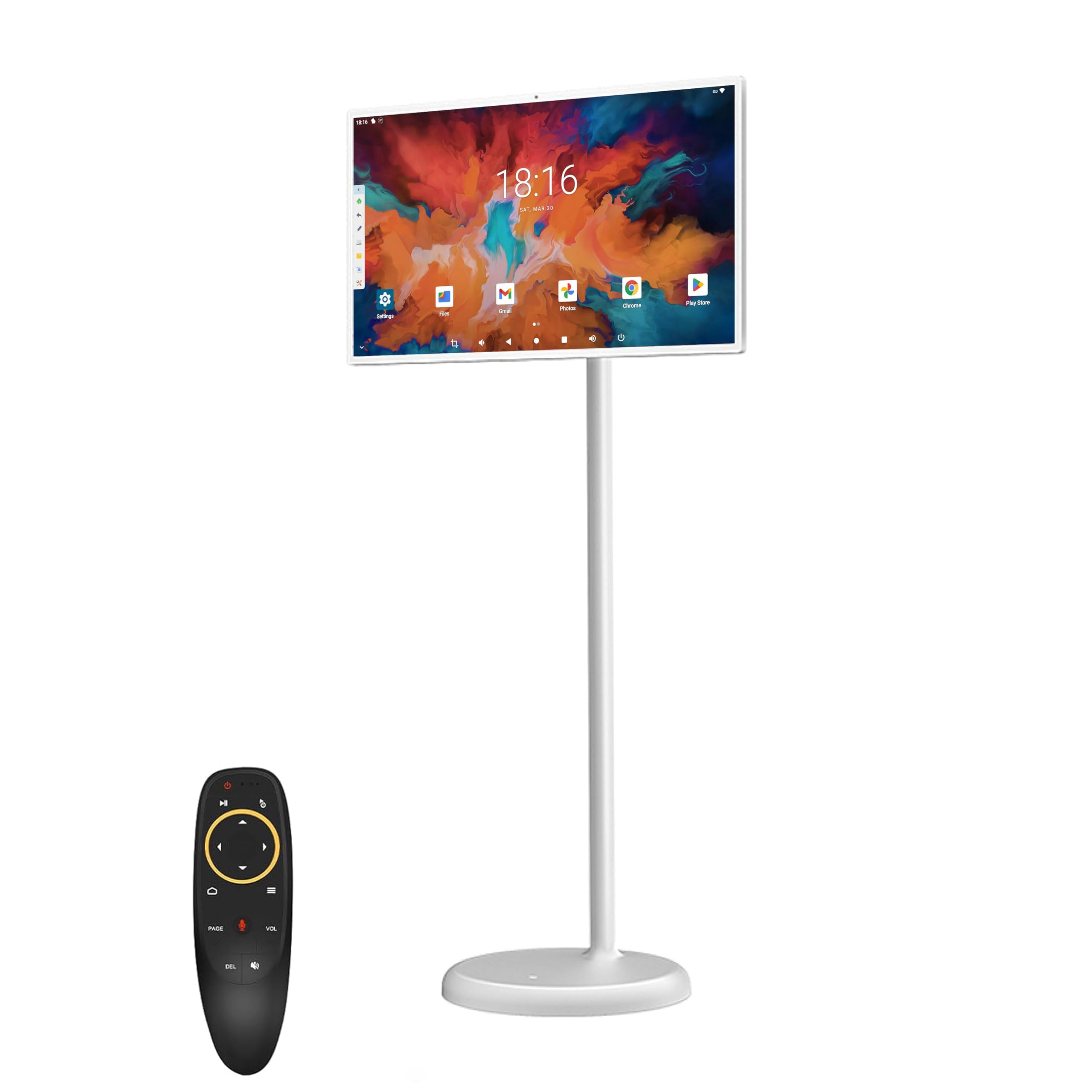 GTUOXIES 32 Inch Mobile Smart Incell Screen, Portable Touch Monitor-32A2-with Play Store, Remote and Voice Control, Screen Mirror, Full Movement