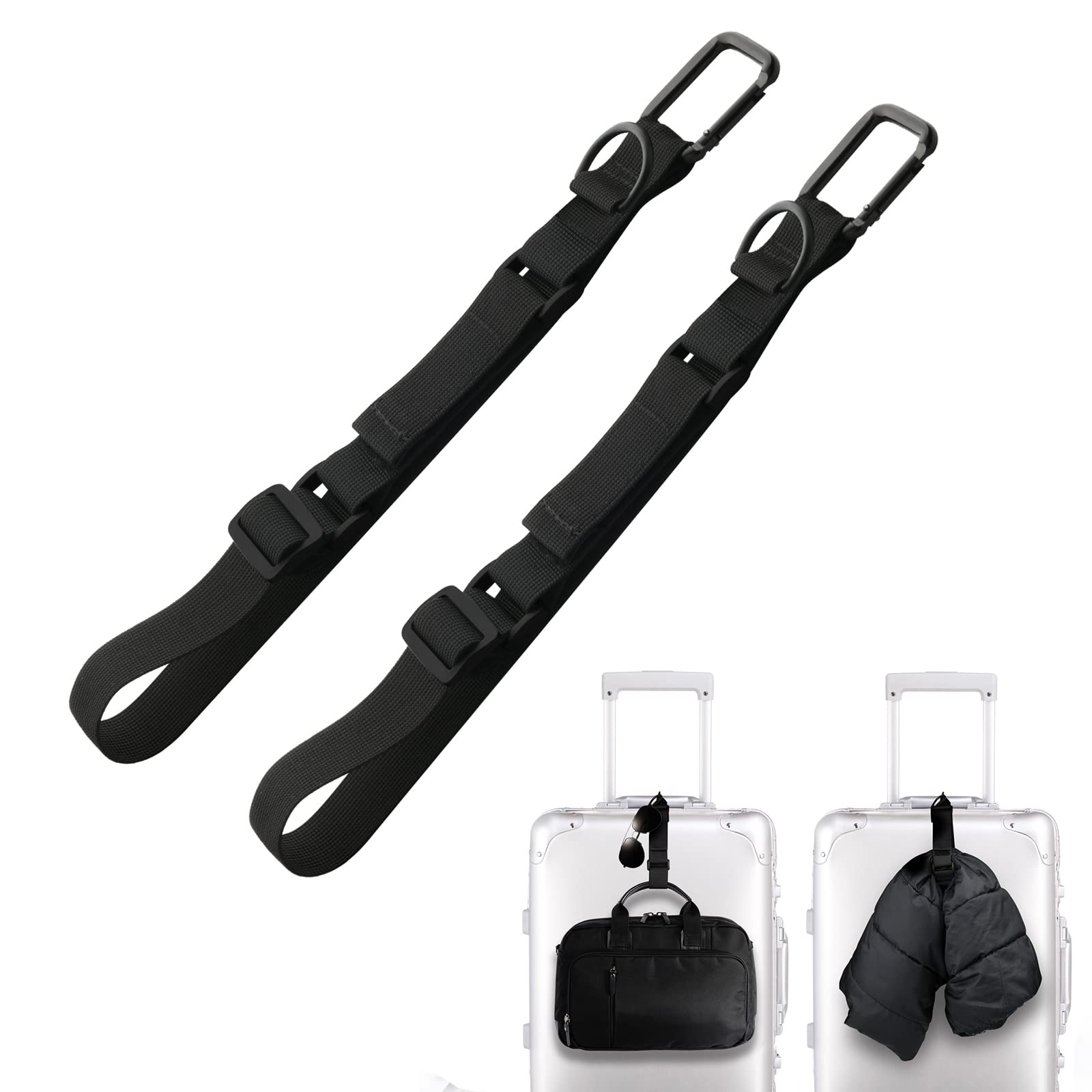 CosmosCosmos 2 Pcs Add a Bag Strap Jacket Gripper Carry-on Baggage Straps Suitcase Belts Adjustable Extra Luggage Bag Straps for Travel Accessories