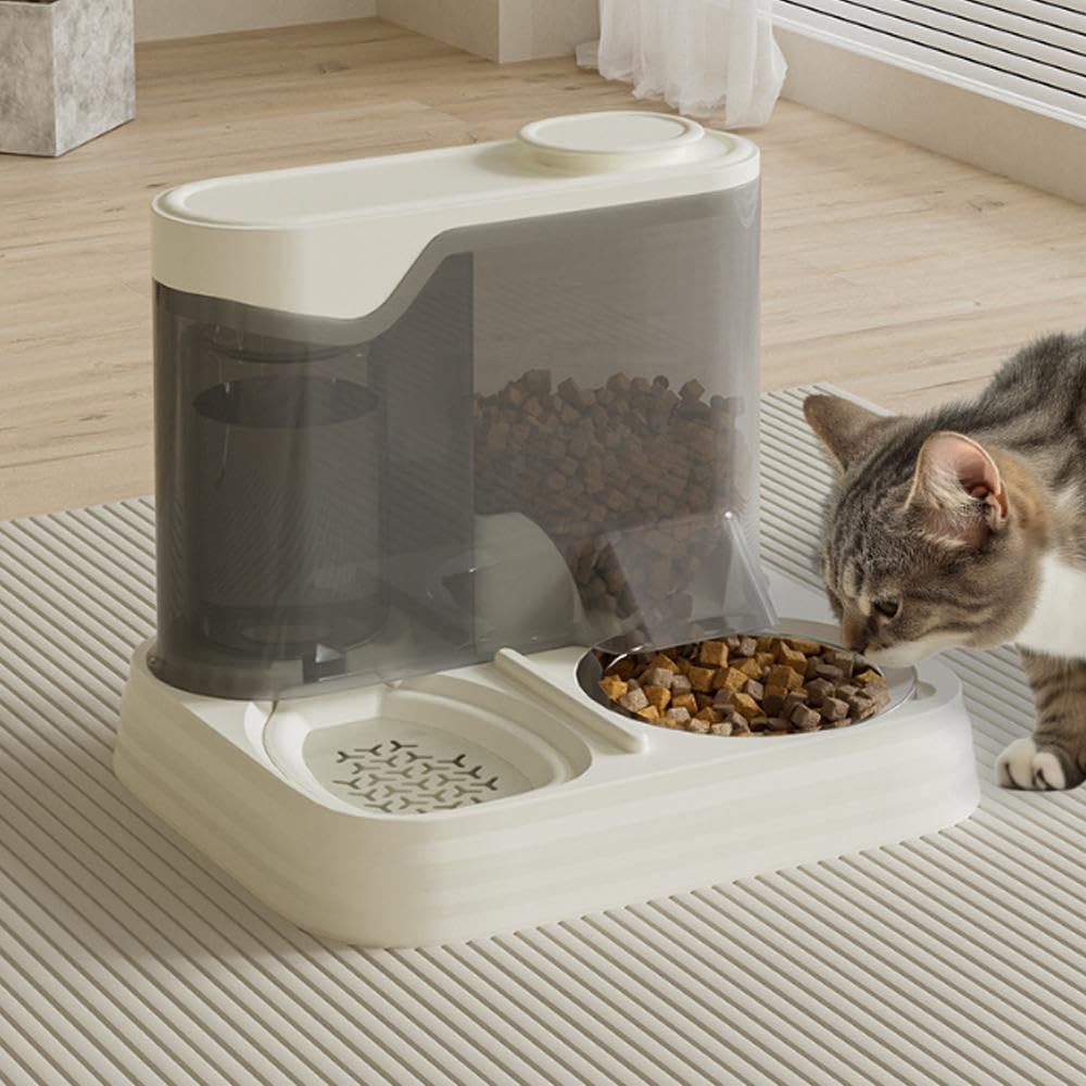 Automatischer 2-in-1 Futter- & Wasserspender Für Katzen - 1,8L + 0,8L Kapazität
