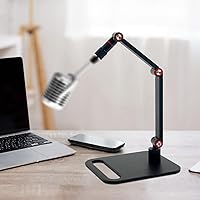 Vista 7 de Soporte de micrófono, carga máxima de 3.3 libras, soporte de brazo de micrófono de escritorio ajustable con adaptadores de rosca para podcast