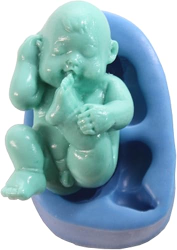 Funshowcase Molde de silicona para dulces de bebé niño para bautizo, decoración de pasteles de baby shower, decoración de cupcakes