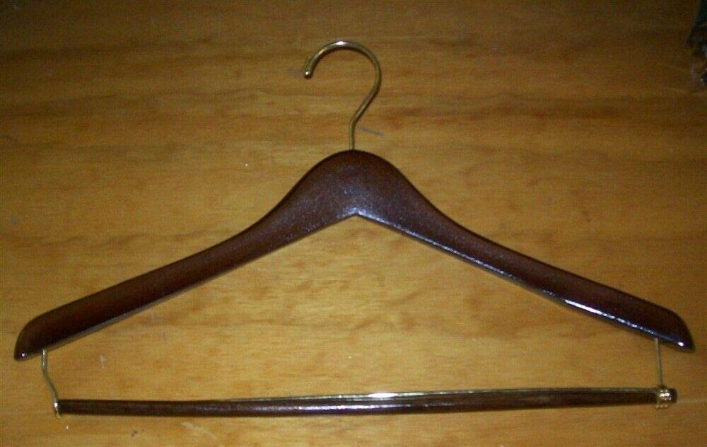 Store Fixture Supplies 25 Wood Walnut Locking Suit Hangers 17" Wide (25)