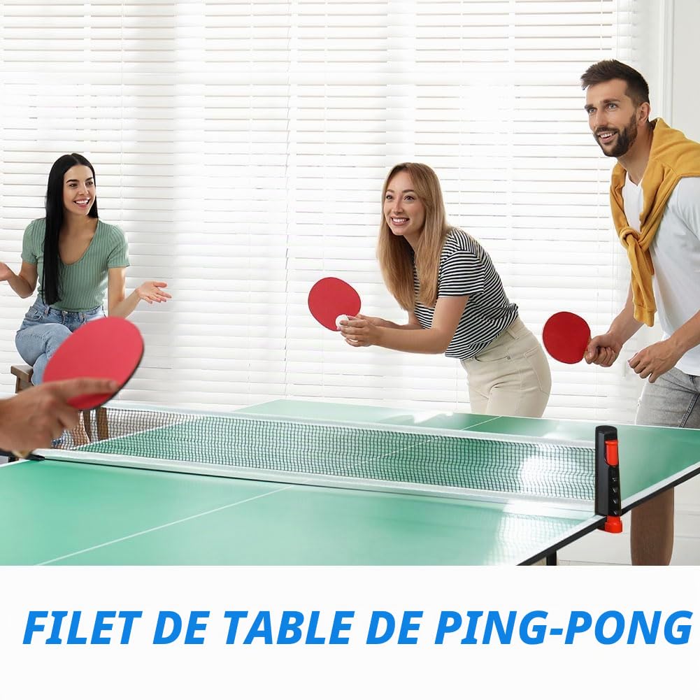flintronic Filet de Ping Pong Rétractable, Filet de Tennis de Table Portable, 67 * 7.5in Filet de Rechange Réglable, pour Table de Ping Pong,Un Bureau, Table Manger, Peut Être Étendu Jusqu'à 170cm