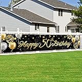 ELEGANTES DESIGN: Die eleganten Banner zum Geburtstag mit schwarz-goldenem Design sind perfekt für Männer und Frauen. Es wird eine beeindruckende Veranstaltung sein, um der Themenparty zum Geburtstag Atmosphäre zu verleihen.