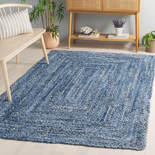 SAFAVIEH Braided Denim & Blue Rug