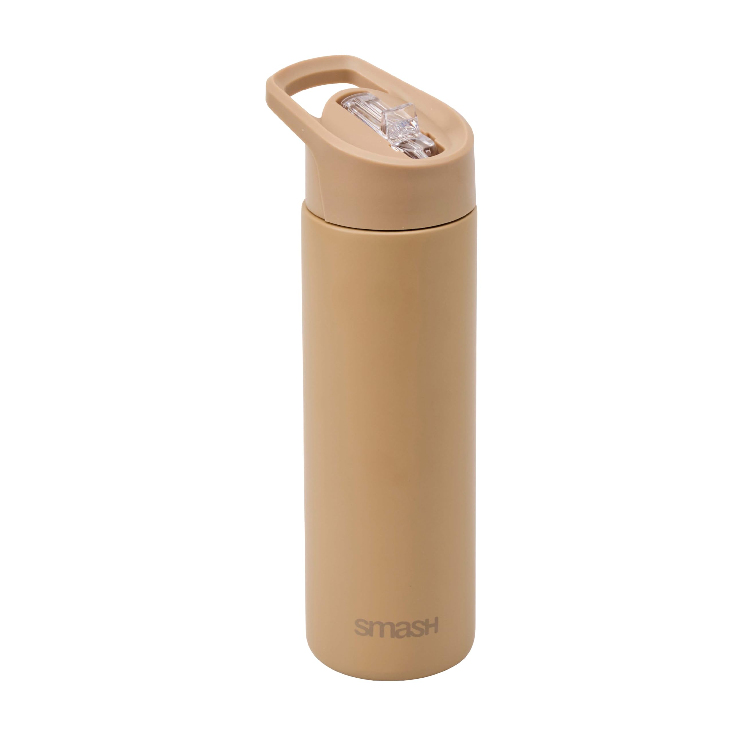 Smash Stainless Steel Water Bottle with Flip Top Lid and Straw - Biscuit 750ml โ image 1