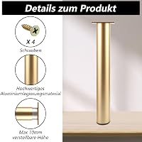 YAYODS 4 db állítható bútor láb 20 cm arany fém kanapé TV szekrény asztal 3