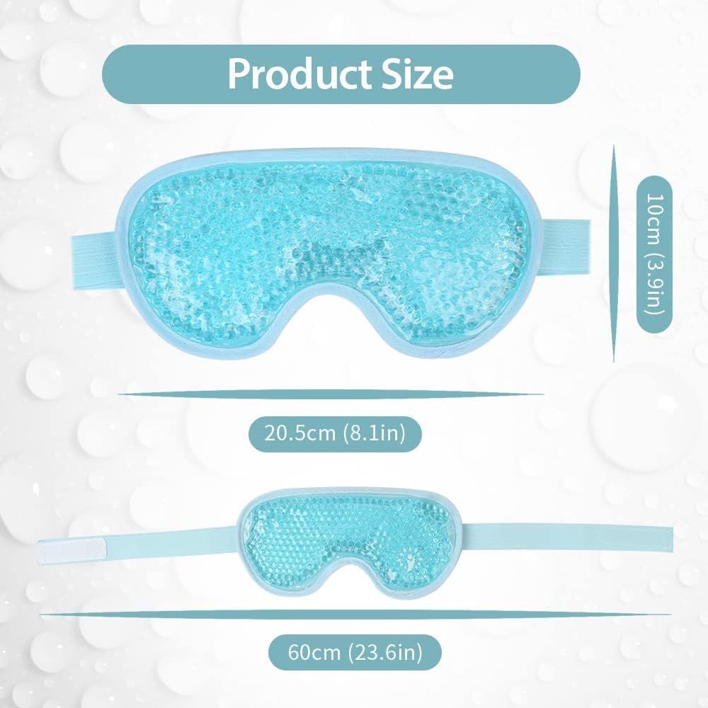 PRUVIA Eye Gel Mask Cooling Gel Eye Mask for Dark Circles Soothes Puffy, Dry, Tired, Red and Itchy |Relieve Your Headache Reusable Cold Compress Gel Pad for Therapy, Migraine, Pain Relief Skincare 3