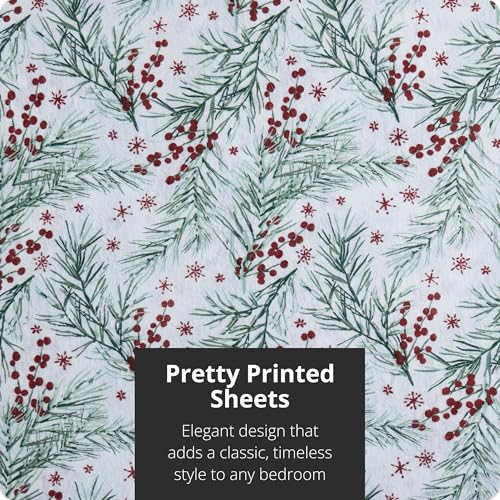 Image of Tahari Home Brushed Flannel 4-Piece Bedding Set, King, Pine Red