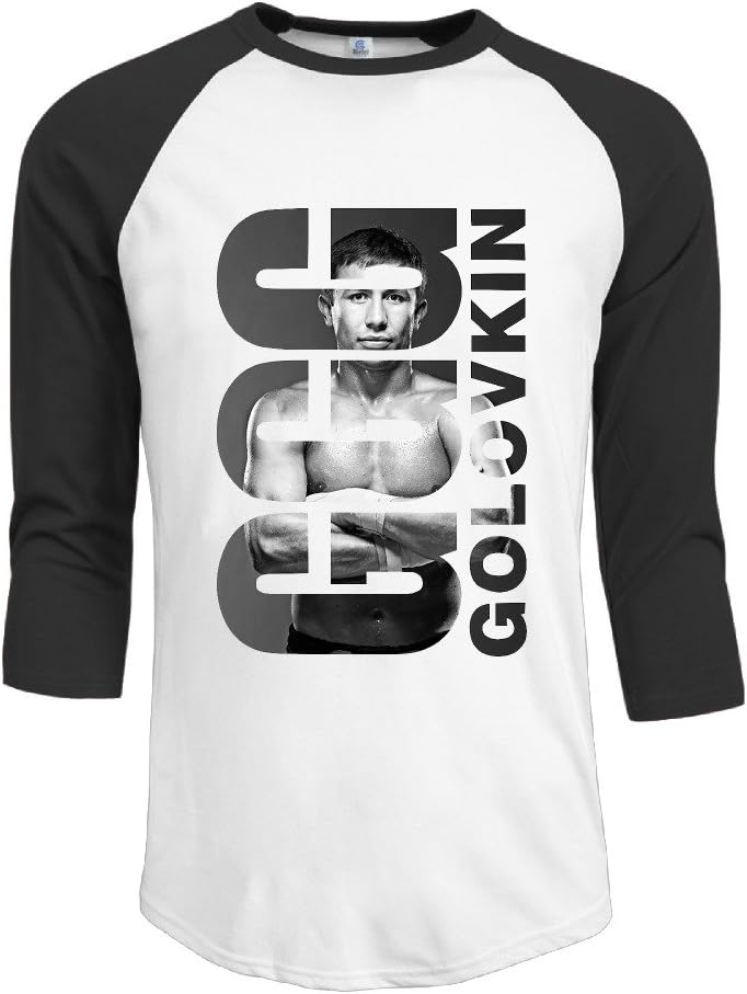 SKOMC Gennady Golovkin GGG Logo 3/4 Sleeve Baseball T-Shirts for Mens Black Apparel