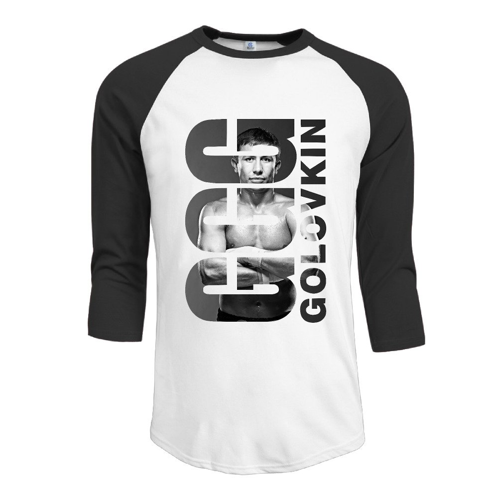 SKOMC Gennady Golovkin GGG Logo 3/4 Sleeve Baseball T-Shirts for Mens Black Apparel