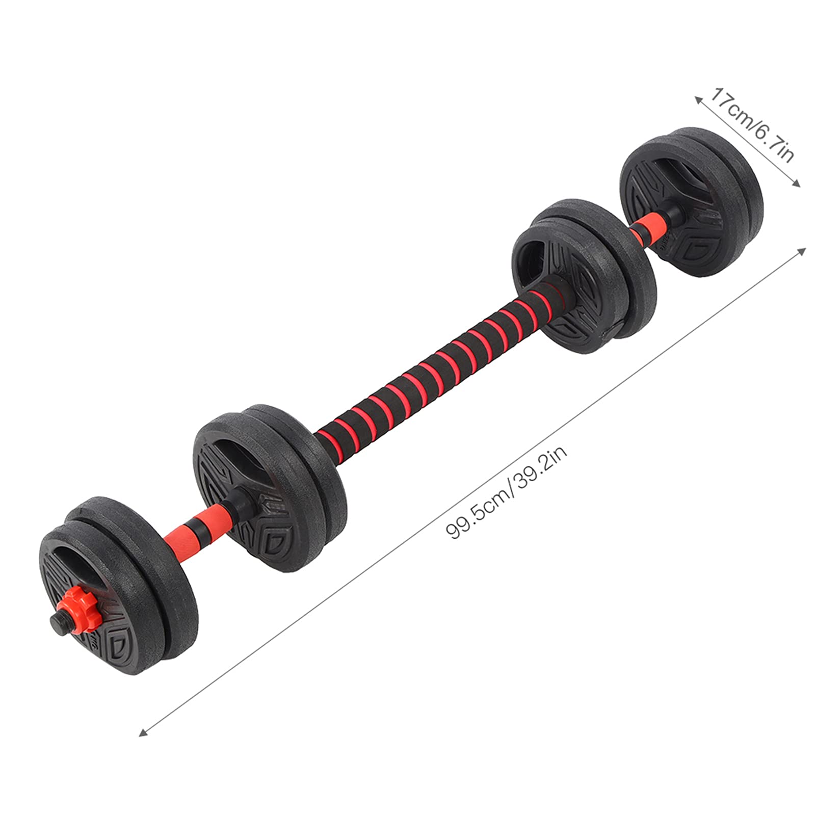 Drfeify Zestaw Hantli, Regulowane Ciężarki ze Stali i Winylu, Pręt łączący 40 Cm, Idealny do Treningów Fitness w Domowej Siłowni