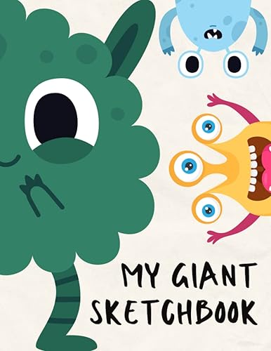 Giant Sketch Book For Teens, Adults And Kids - Monsters Large Blank Paper For Drawing Notebook Sketchbook - Art Books For Children - Doodle Note Pad