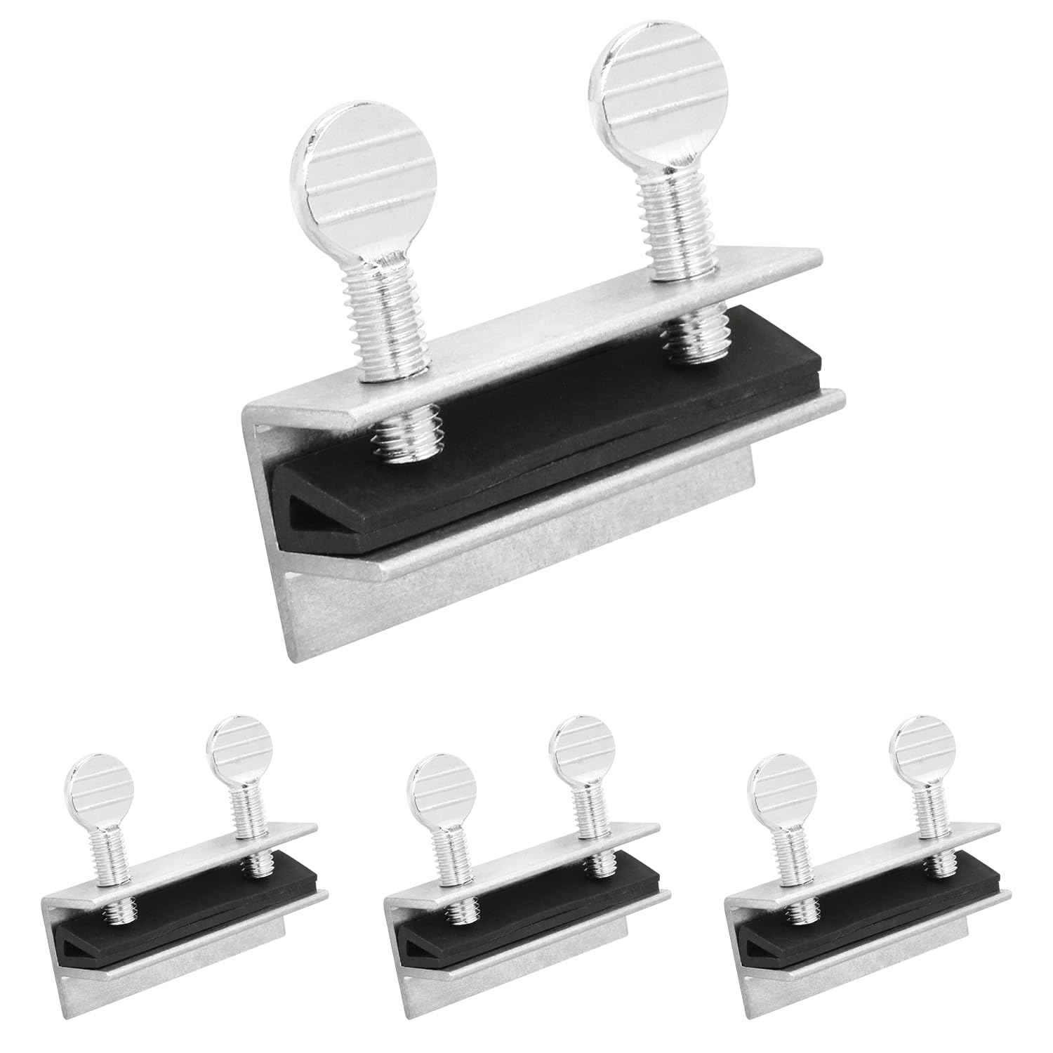 "Nuk3y Sliding Window Security Locks with Rubber Gasket (Aluminum, 4 Pack)"