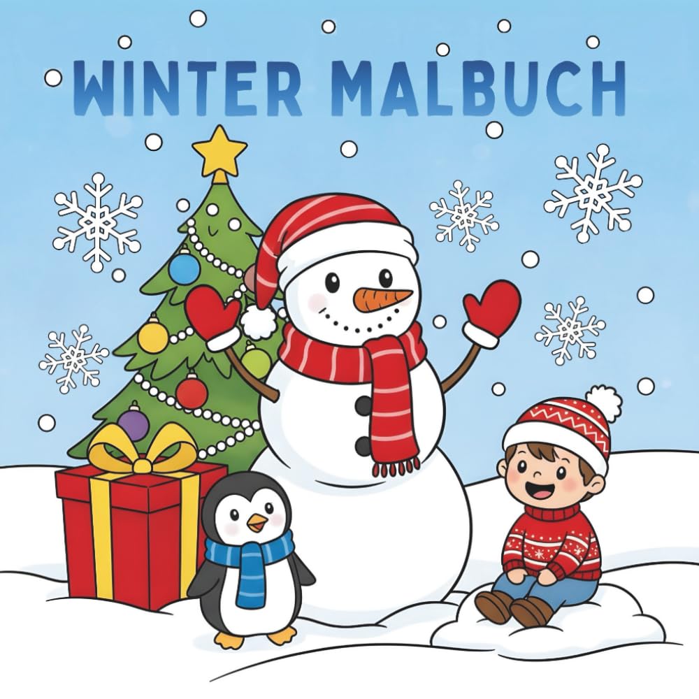 Winter Malbuch: Über 50 einfache Ausmalbilder für Kleinkinder und Vorschulkinder