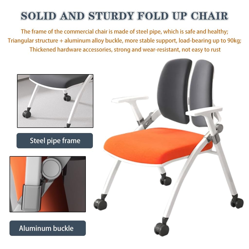 2 Pack Folding Office Chair With Wheels, Conference Barbados | Ubuy - View #12