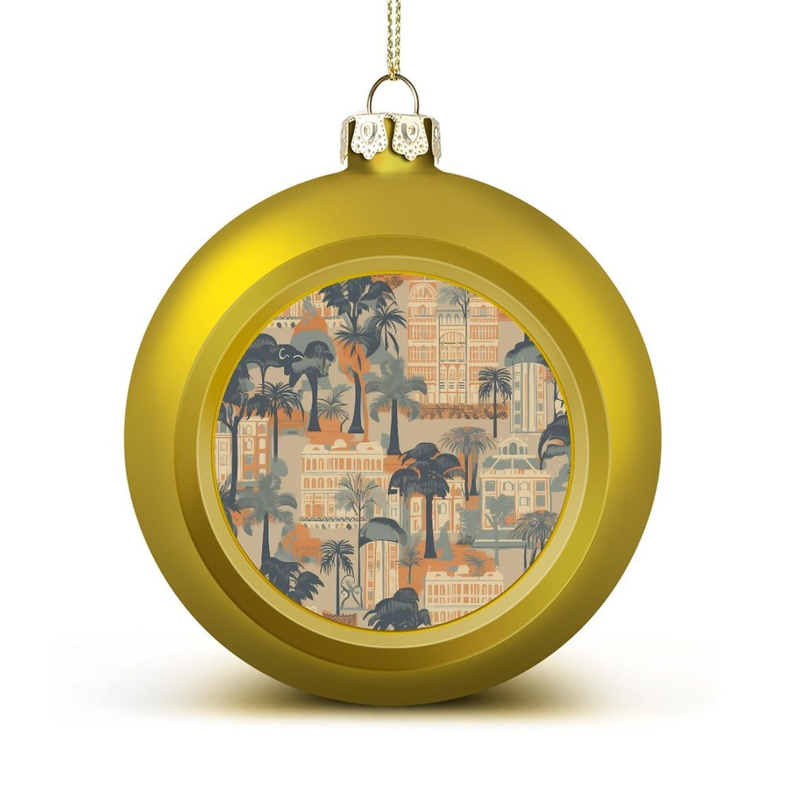 Tropical Palm Tree Christmas Balls Ornaments for Xmas Christmas Tree 1.6" Hanging Shatterproof Xmas Balls Hanging Decor Pendants for Holiday Party Outdoor Indoor DIY Craft Supplies