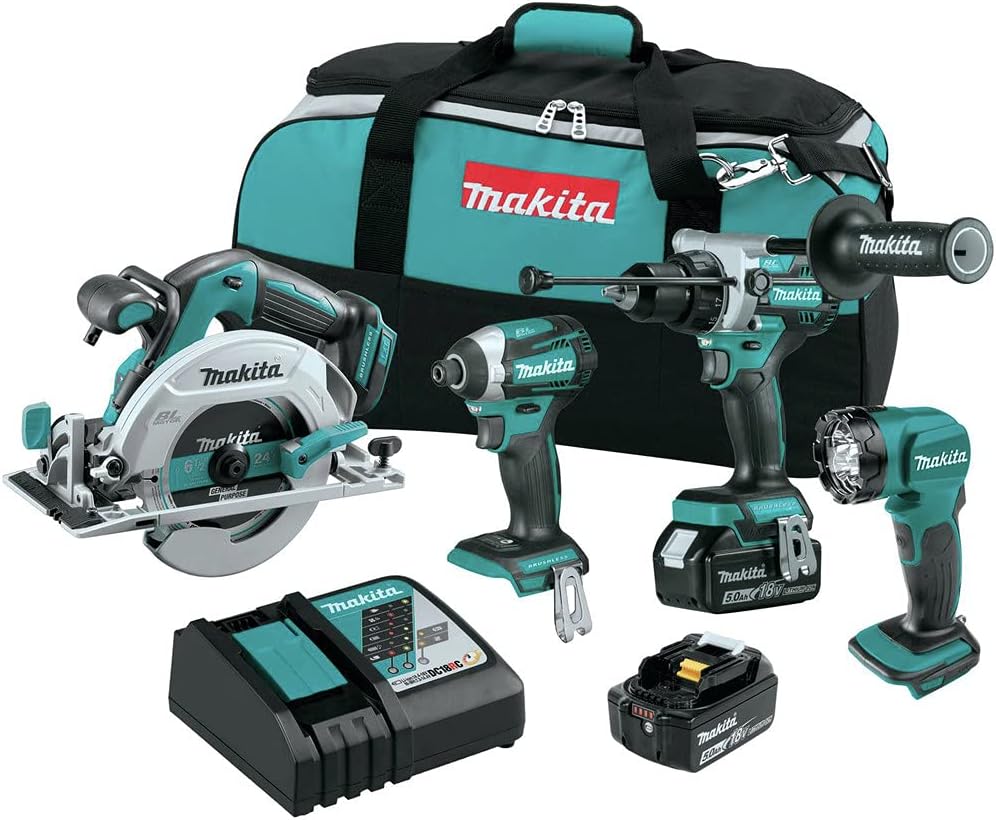 Makita XT452T 18V LXT® Lithium-Ion Brushless Cordless 4-Pc. Combo Kit (5.0Ah)