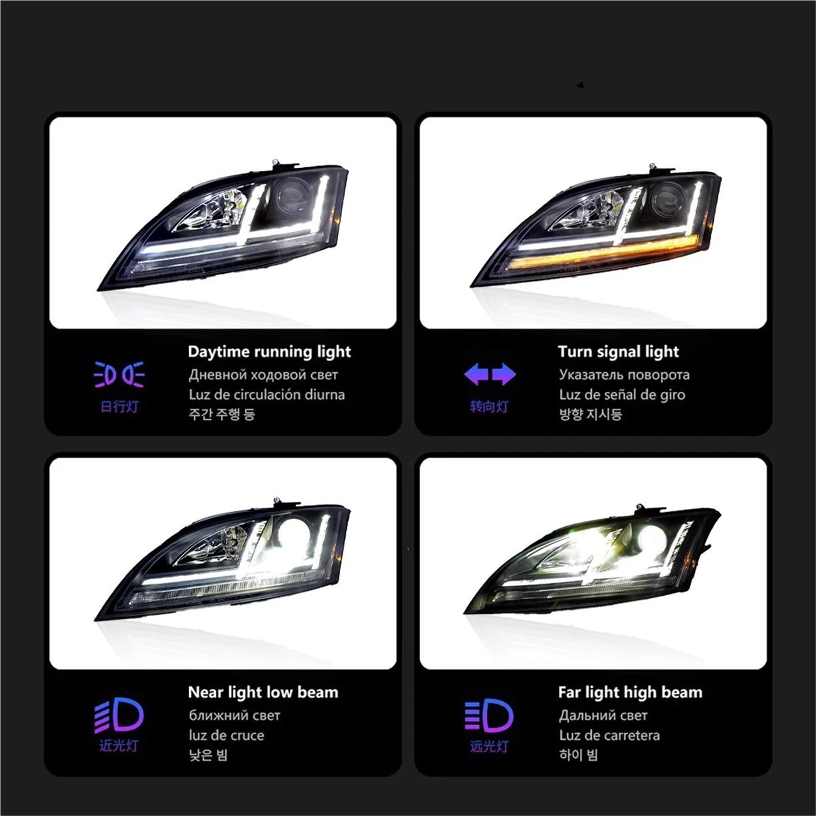 Gruppo Faro per Auto TT 2006-2014 Faro Anteriore Luci Auto Proiettore Faro Luce Diurna Accessori automobilistici