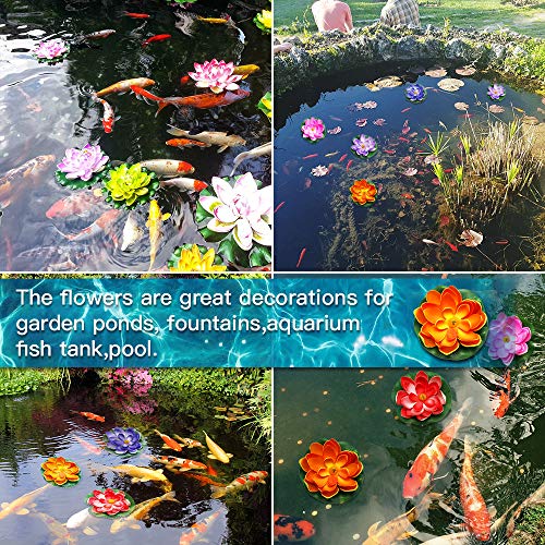 PEAK-EU 5 PCS Artificiale ninfee galleggianti Fiori Impermeabile Fiore di Loto Applica a Wedding Day Acquari Decorazione di San Valentino - Image 4