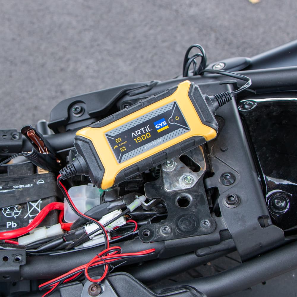 GYS Cargador de batería de Coche para Coche Moto Batería desde 3Ah | contra sobrecalentamiento 029576
