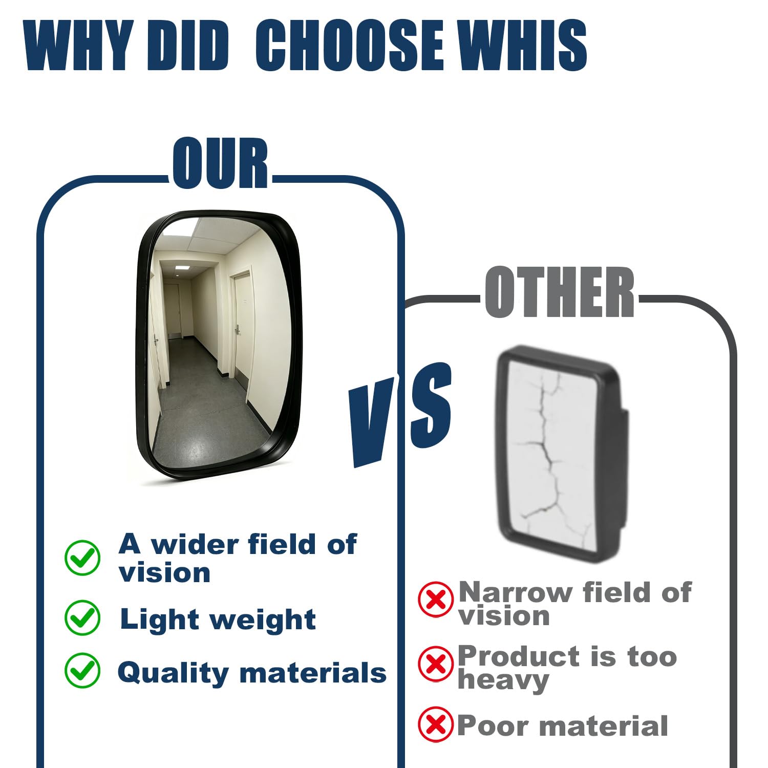 Verkehrsspiegel Viereckig 19 x 16 cm, Konvexspiegel Verstellbarer Weitwinkel Innen Außen, Convex Traffic Mirror Square Sicherheitsspiegel für Garage Ausfahrten Parkplatz Geschäfte Krankenhaus