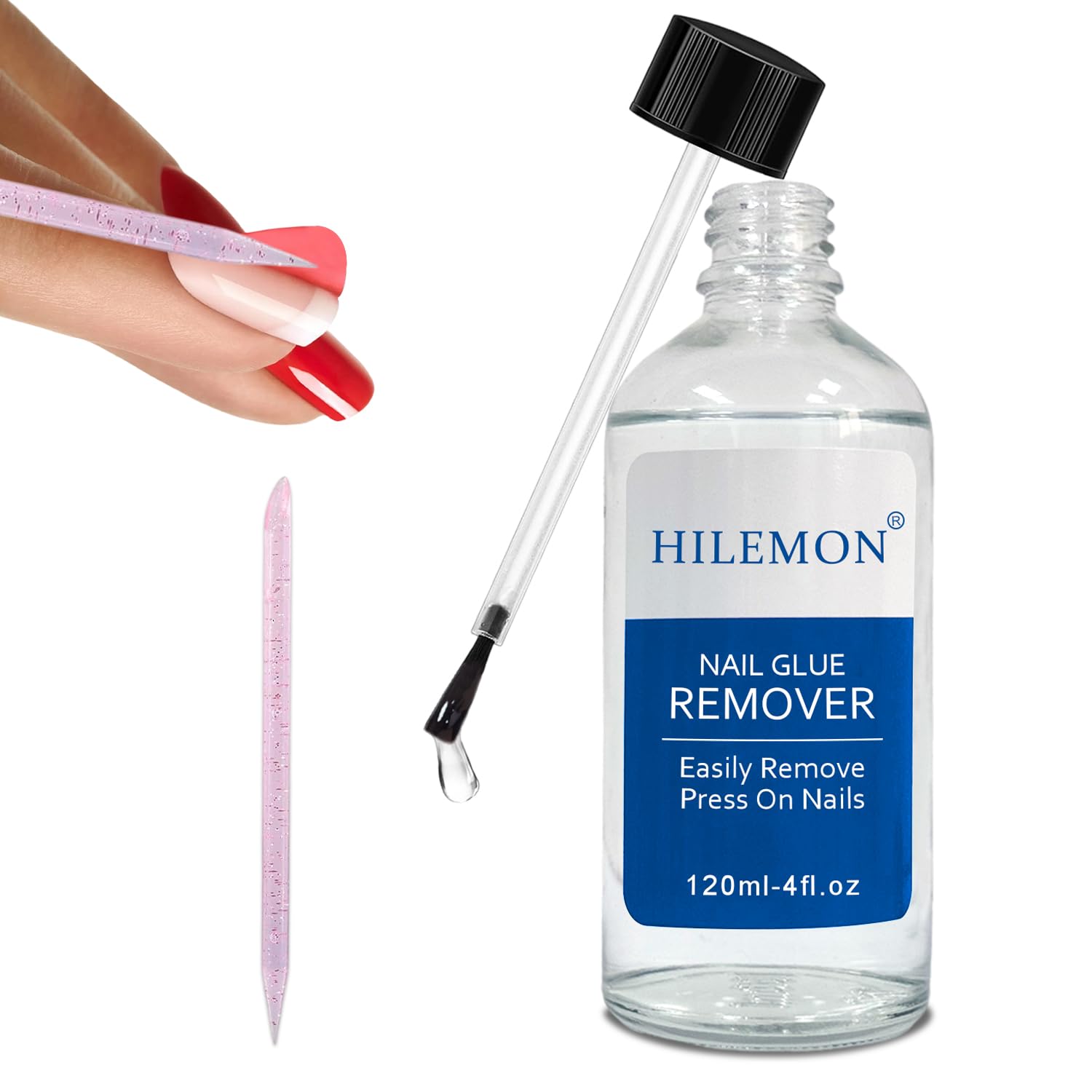 Nail Glue Remover for Press-On Nails, Easy Removal Debonder for Glue on False Nail Tips Quickly Dissolve Glue without Damage (120ml Glue Remover, Normal) Normal 1 Fl Oz (Pack of 1)