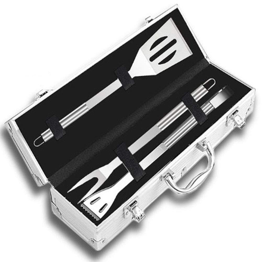 3-teiliges Edelstahl-Grill-Set mit Aufbewahrungskoffer für Männer Dad Women BBQ Gift Set