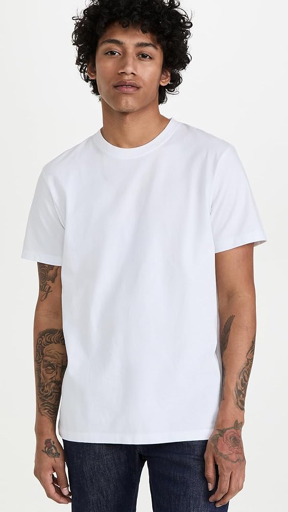 FRAME Men's Logo Tee, Blanc, White, S | Amazon.com
