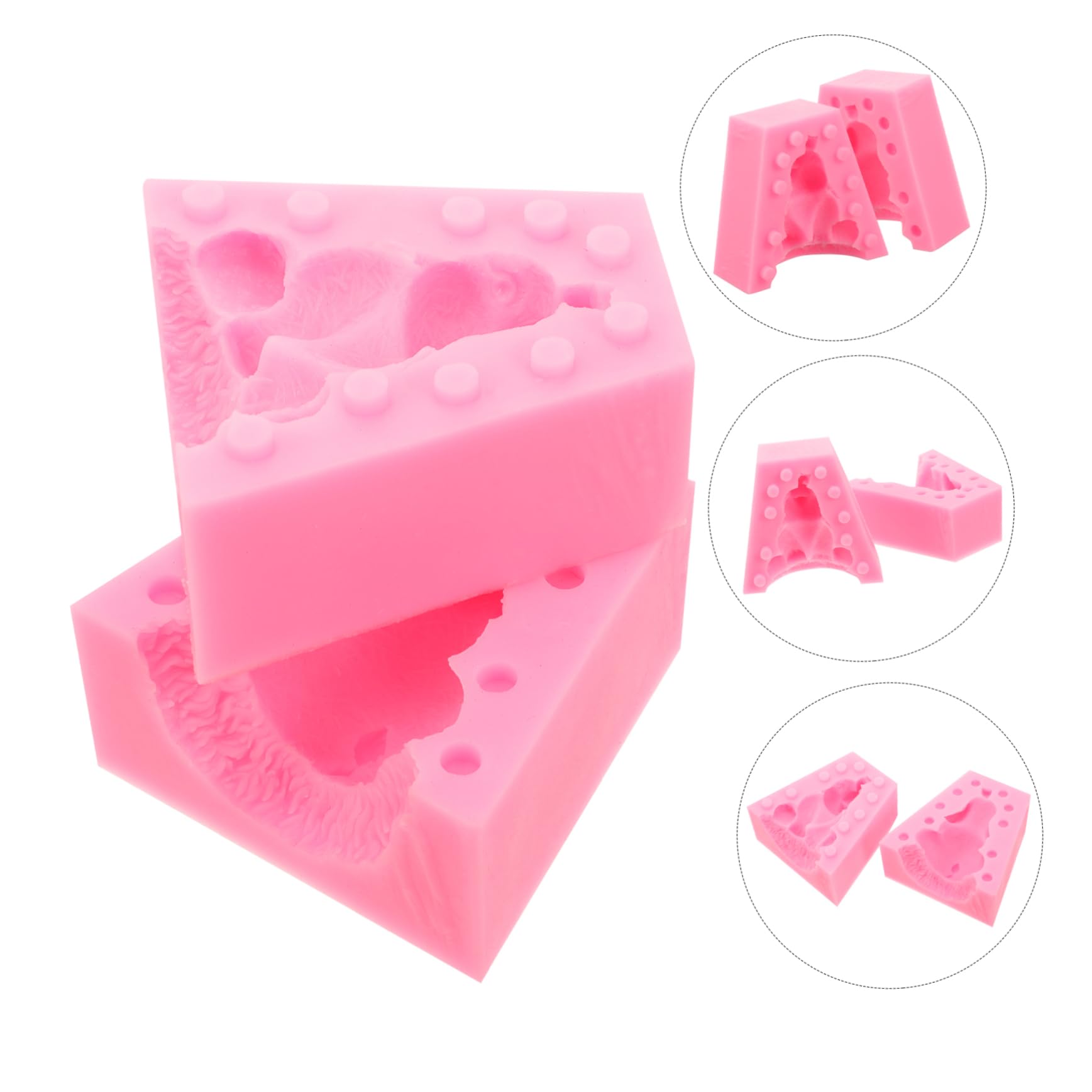 Operitacx 5 Ensembles Moule Polyvalent pour Pâtisserie Artisanat Moule De Moulage D'éléphant Mignon Fonderie s en Silicone Époxy en Silicone Gel De Silice Rose 2 Pièces * 5