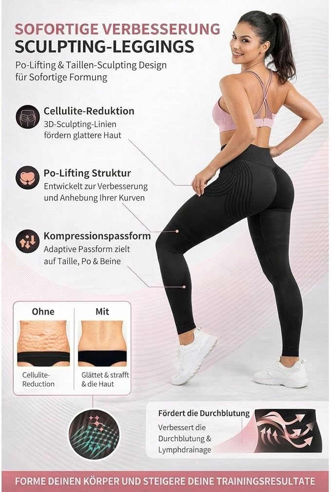 Leggings Anti Cellulite Compression 3D High Waisted Women Workout Gym Tummy Control Butt Lift Petite Yoga Buttery