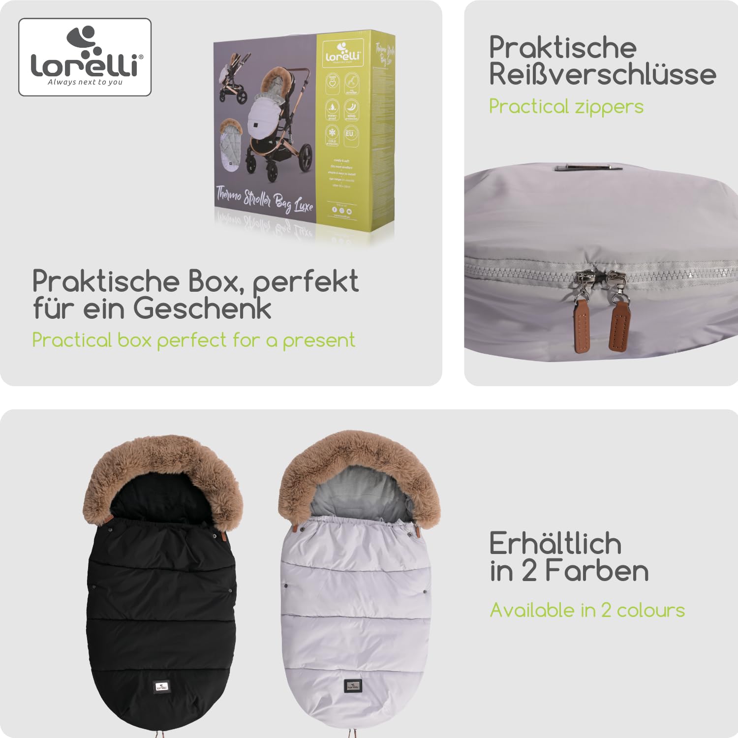 Lorelli Sacco Caldo Universale Per Passeggino Black Thermo Stroller Black (Grigio)