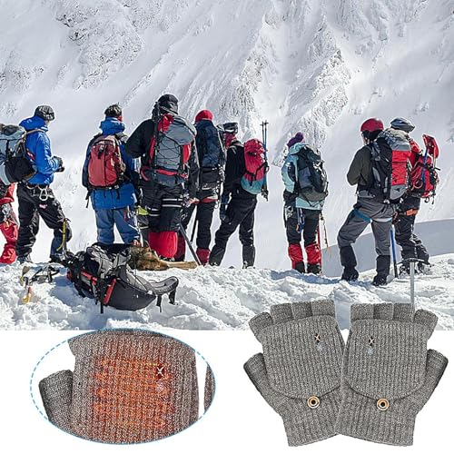 Guantes térmicos USB para evitar manos frías con tres niveles de calor y dedos libres 6