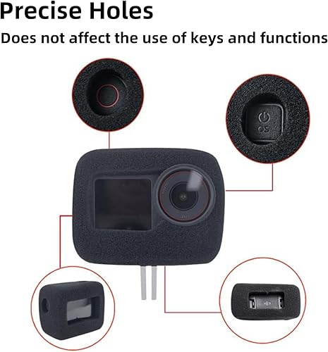 Miniatura 4 de Funda Windslayer para DJI Osmo Action 5 Pro, carcasa de espuma para parabrisas y protector de viento, silenciador de esponja a prueba de viento,