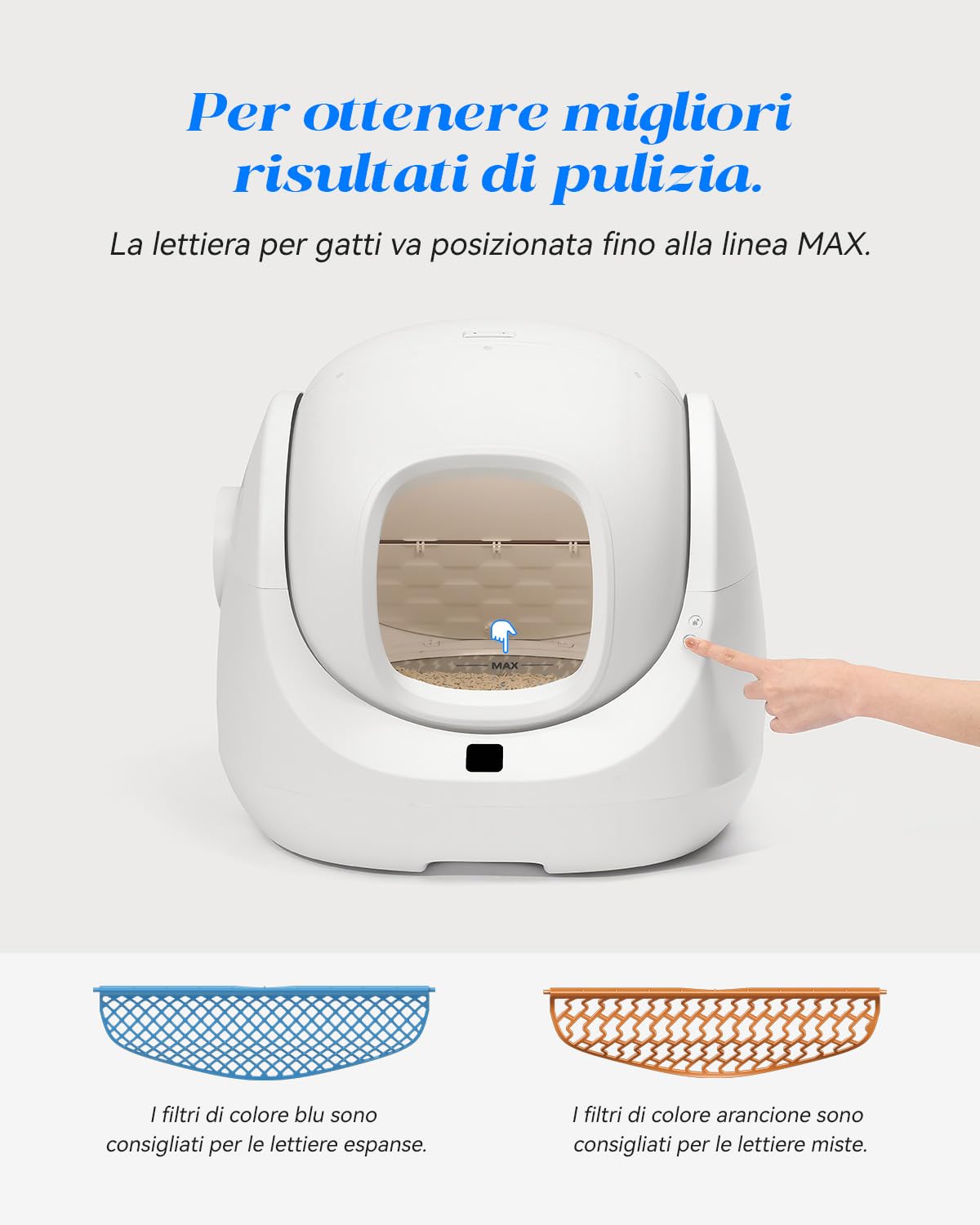 Catlink Baymax Lettiera Gatto Autopulente, Controlla la salute del gatto, Adatto per gatti da 1,5 a 10 kg, Non disponibile sotto 1,5 kg, per più gatti