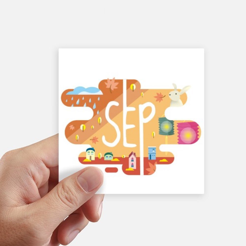 Autocollant carré mois septembre saison lot de 8 stickers multicolor DIYthinker 10cm