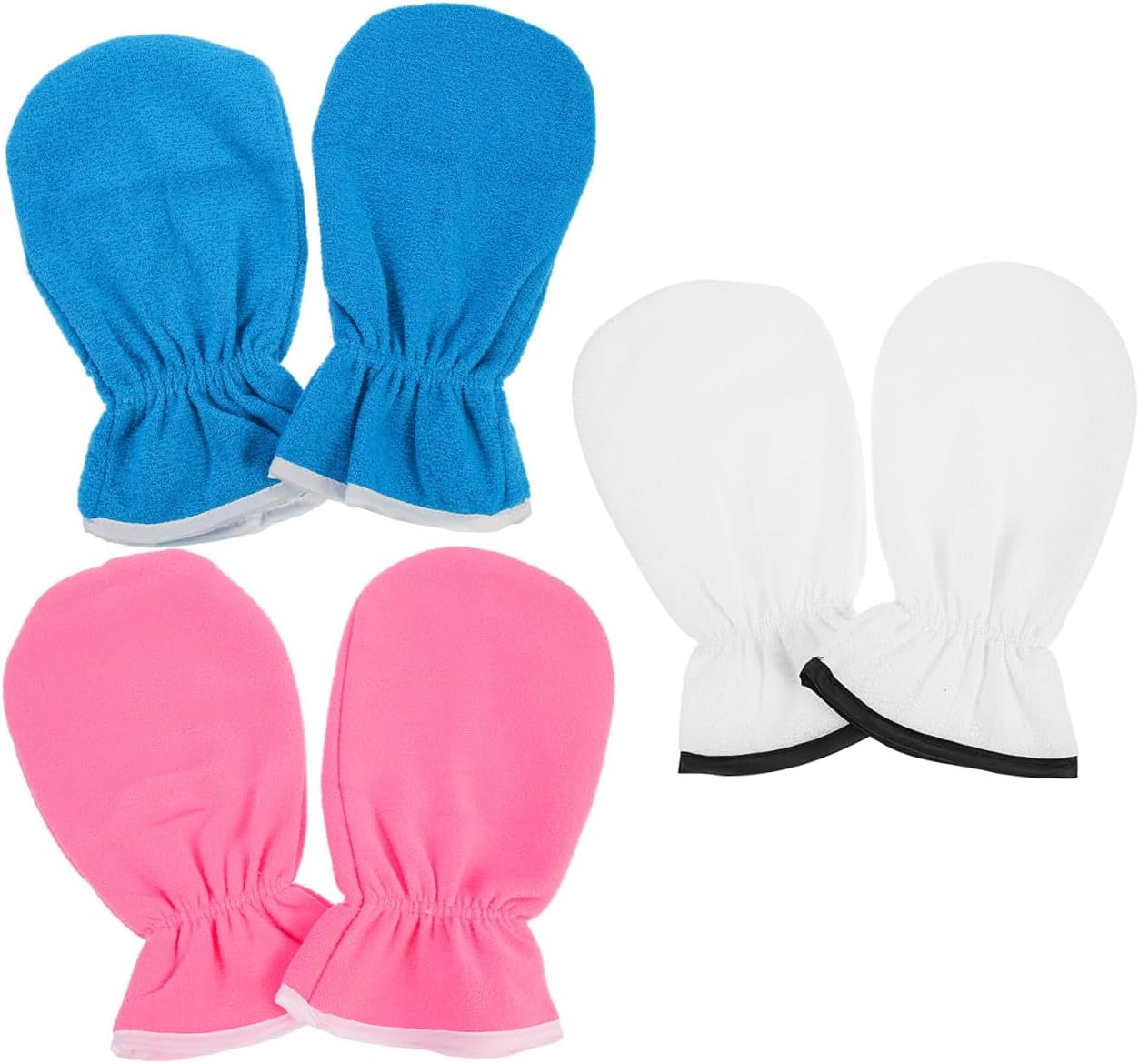 3pairs Paraffin Wax Mitts for Hand Spa Care Moisturizing Gloves for Dry Skin Treatment Reusable Exfoliating Hand Masks White Blue Pink Color Options