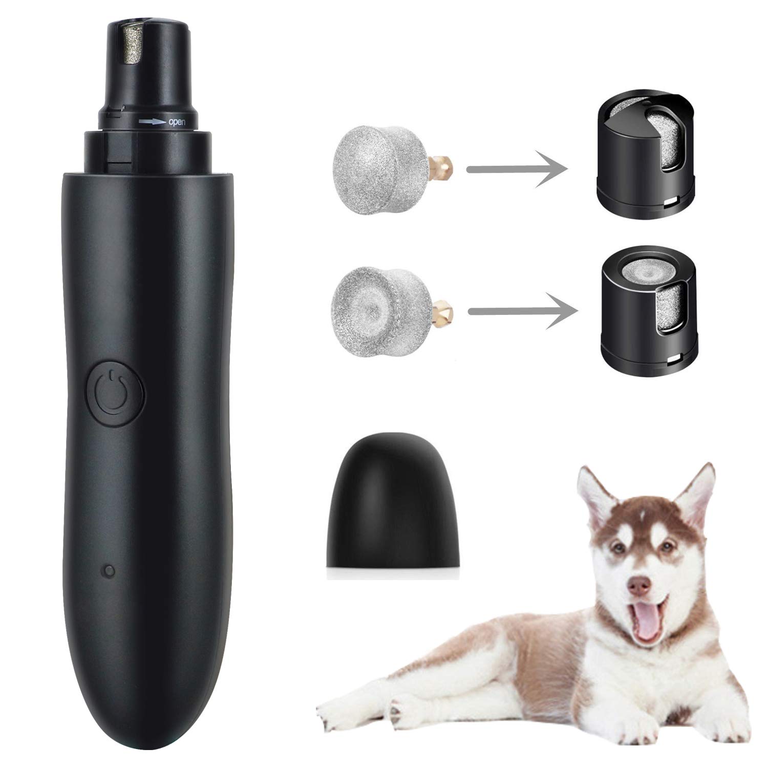 GeekerChip Pet Nail File Grinders,Motor with 2 type Rotating Speeds,Electric Nail Clippers with USB Charging