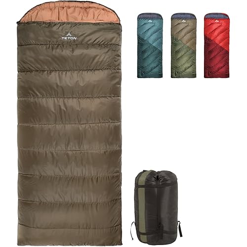 Teton Celsius Regular, -25F, 20F, 0F Degree Sleeping Bags, All Weather Bag for Adults and Kids, Camping Made Easy and Warm, Travel Sack Included