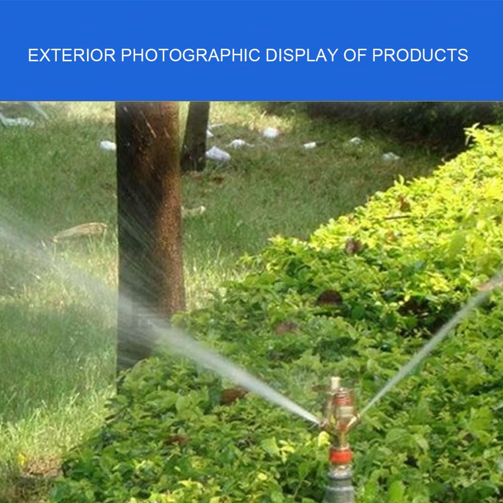 Cabeza de rociador de impacto de plástico y aleación -Cabeza de aspersor ajustable de plástico pesado con cobertura de agua 0°-360°Patrón 1/2" alloy rocker double spray full metal 5 piezas