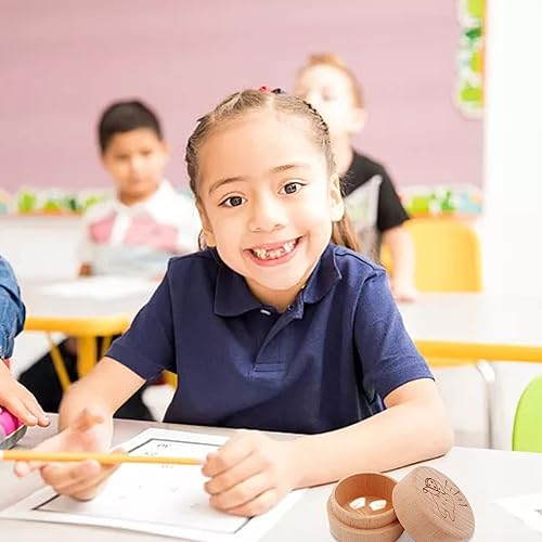 Miniatura 5 de Caja de madera de hadas para niños y niñas, soporte de madera para dientes de bebé, caja de almacenamiento y ahorro para dientes perdidos de niños,