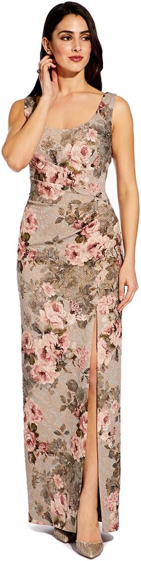 Adrianna Papell Womens Matelasse Long Dress - Image 3