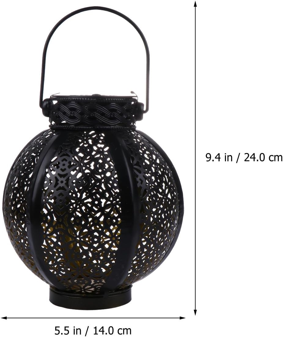 Gadpiparty 2pcs Solar Garden Lights Led Outdoor Lanterns Decorative Iron Solar Lanterns for Patio Garden Decor Weatherproof Warm