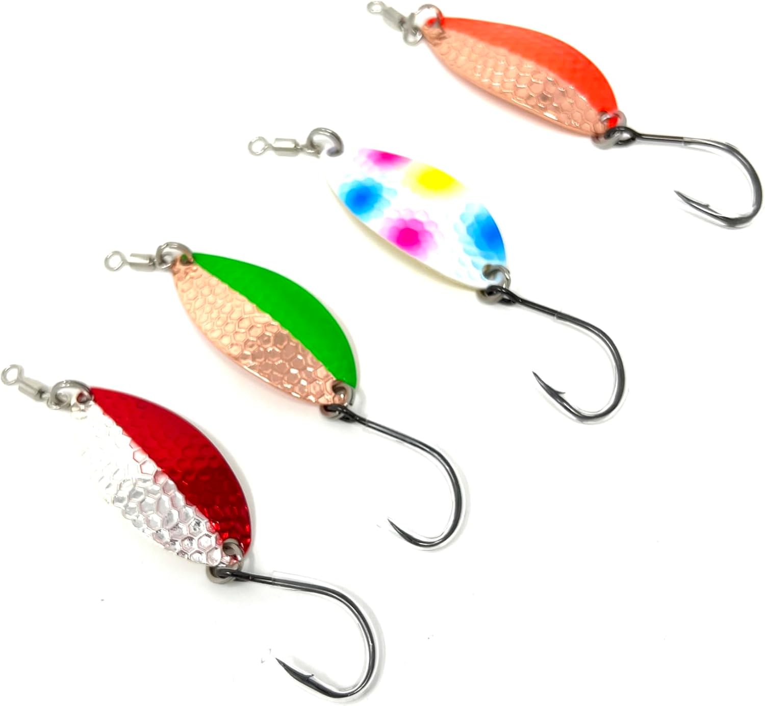 Prime Lures Casting Fishing Spoons 4 Pack. Real Silver. Slays Salmon, Steelhead, Bass, Trout. Great Action…