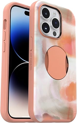 OtterBox OTTERGRIP Symmetry Series - Funda para iPhone, embalaje no minorista (Melocotones Naranja, iPhone 14 Pro)