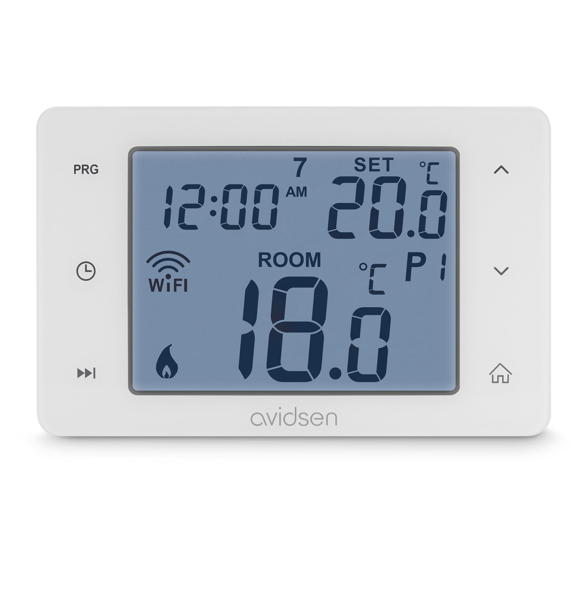 Avidsen Home Flow 127062 Termostato Wi-Fi Intelligente Programmabile, Comando Manuale E App Avidsenhome, Da Incasso A Muro, Compatibile Alexa E Google Home, Bianco