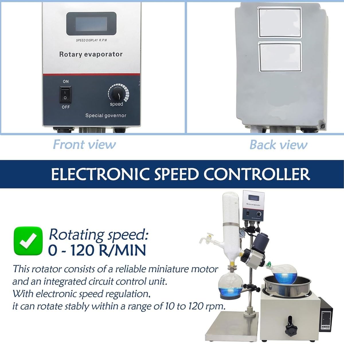 Rotationsverdampfer, 1L/2L/3L/5L Elektrisches Rotationsverdampfungsinstrument mit Wasserbad, Vakuumverdampfer, Labordestillationsausrüstung, für Lösungsmittelreinigung, Extraktion (3L)