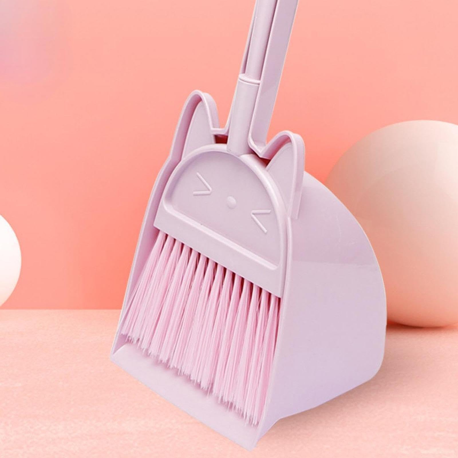 Mini Scopa con Paletta per Bambini, Strumenti per la Pulizia della casa, Piccolo aiutante per Le Pulizie domestiche per Bambini in età prescolare, Viola