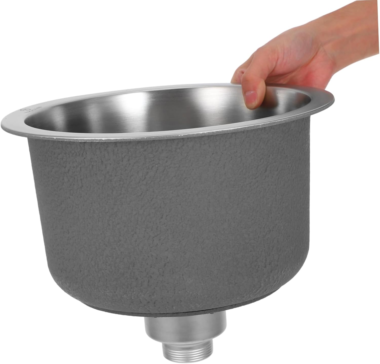304 Stainless Steel Mini Round Kitchen Sink 11 Inch Single Bowl Drain Kit Undermount/Drop for RV Bar and Restaurant Use